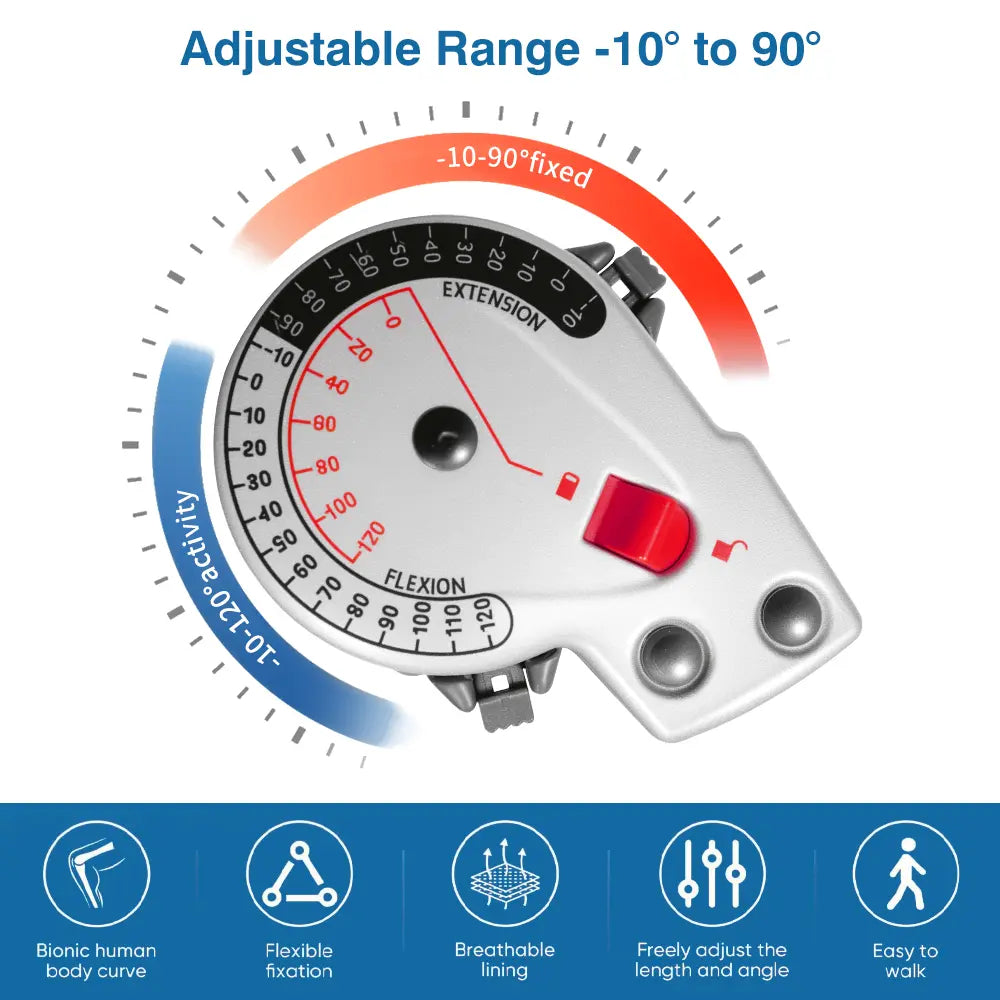 Aulexmed Adjustable Hinged ROM Knee Brace - Comfortable Support & Stability for Left or Right Leg, Perfect for Daily Activities