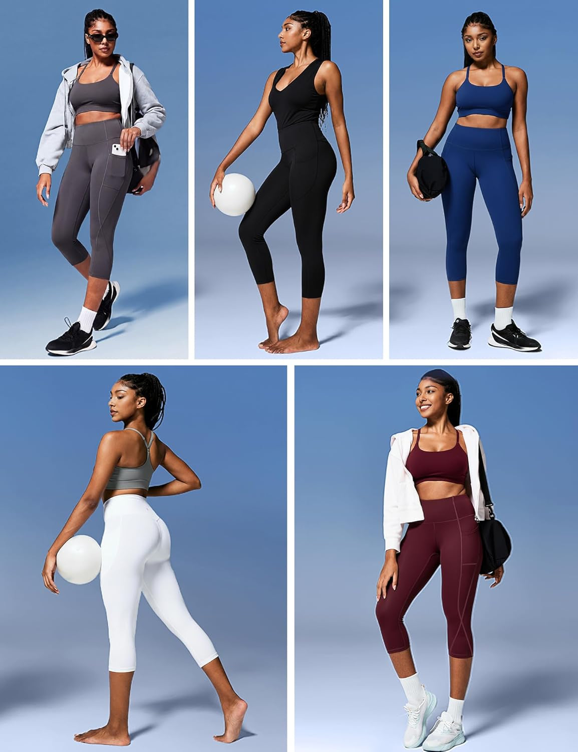 Yoga Pants with Pockets for Women Capri Leggings for Women Yoga Leggings with Pockets for Women High Waisted