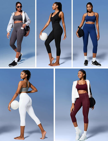 Yoga Pants with Pockets for Women Capri Leggings for Women Yoga Leggings with Pockets for Women High Waisted