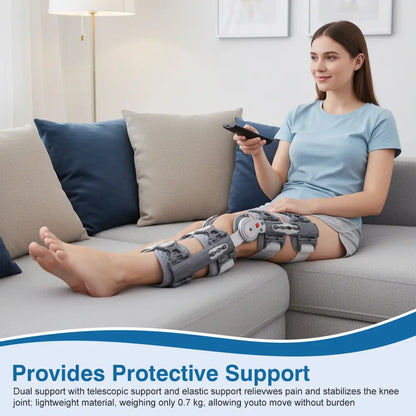 Aulexmed Adjustable Hinged ROM Knee Brace - Comfortable Support & Stability for Left or Right Leg, Perfect for Daily Activities