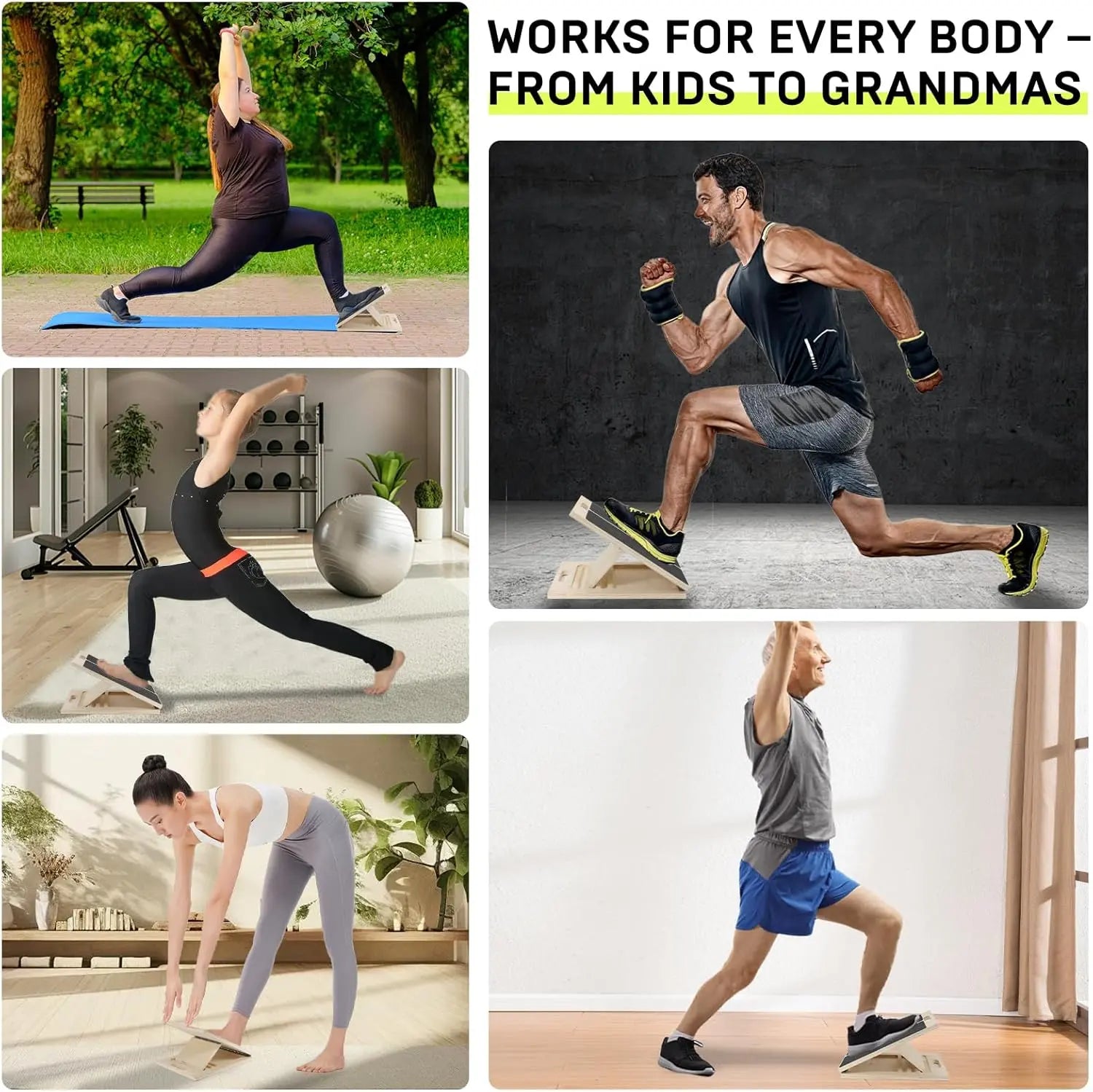 Elevate Your Stretching Routine with Our Adjustable Wooden Slant Board - Perfect for Calf Stretching, Leg Exercises, and Physical Therapy!