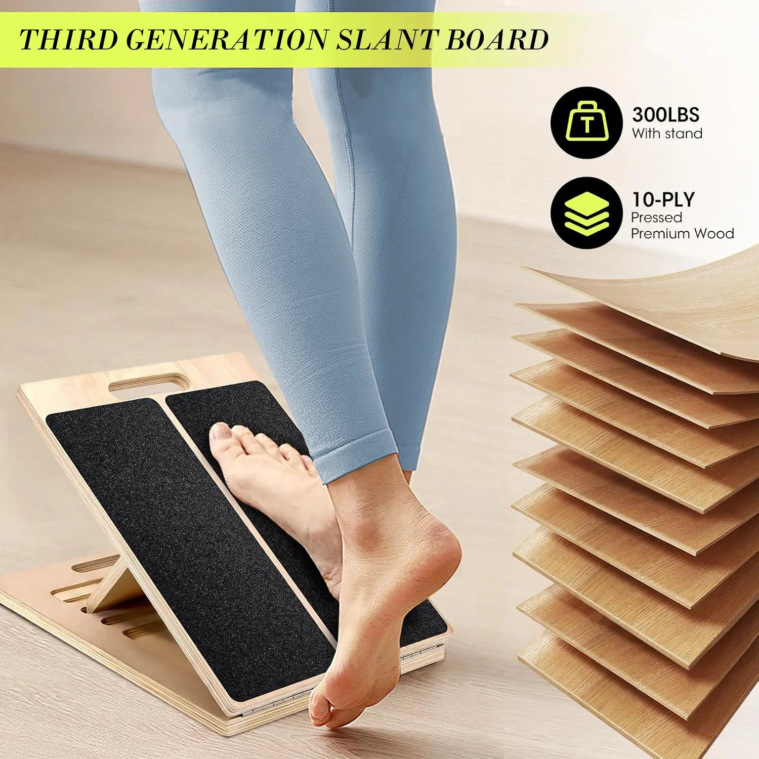 Elevate Your Stretching Routine with Our Adjustable Wooden Slant Board - Perfect for Calf Stretching, Leg Exercises, and Physical Therapy!