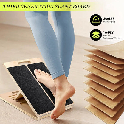 Elevate Your Stretching Routine with Our Adjustable Wooden Slant Board - Perfect for Calf Stretching, Leg Exercises, and Physical Therapy!